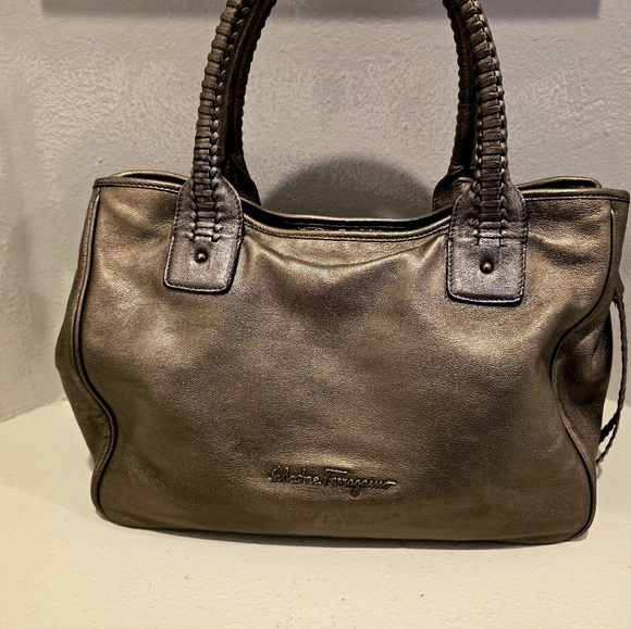Salvatore Ferragamo Bronze Satchel Bag - Picture 1 of 16